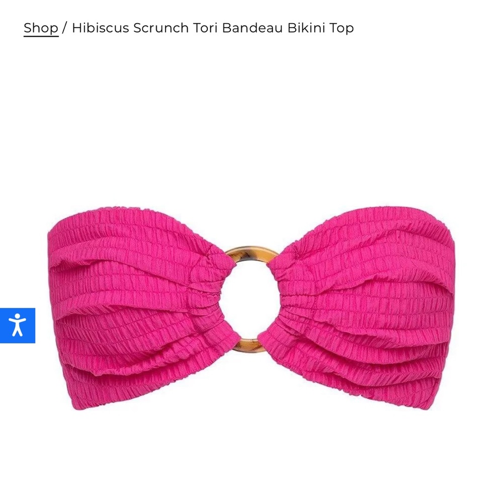 Montce Hibiscus Scrunch Tori Bandeau Bikini Top XS